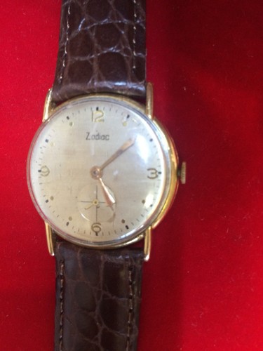 Vintage 18K Gold Zodiac, Ltd. Swiss 17 Jewels Men's Watch | eBay