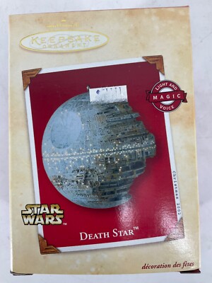 2002 Hallmark Keepsake Star Wars ''Death Star'' Christmas Ornament Light Magic NEW