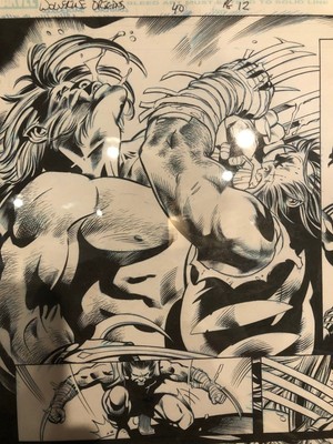 WOLVERINE ORIGINS #40 PG 12 ORIGINAL COMIC BOOK ART BY SCOT EATON VS SABRETOOTH