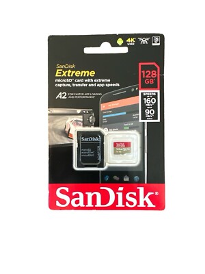 SanDisk Extreme 128GB 160MB/S Class 10 Micro SD MicroSDXC U3 Memory Card SDSQXA1