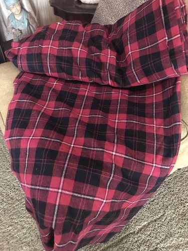 Vintage Fabric Red Windowpane Plaid Flannel 7 Yards