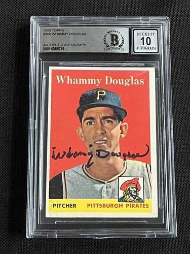 WHAMMY DOUGLAS 1958 TOPPS RC SIGNED AUTOGRAPHED CARD BAS