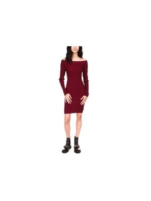 MICHAEL MICHAEL KORS Женский бордовый пуловер с длинным рукавом Body Con Dress L