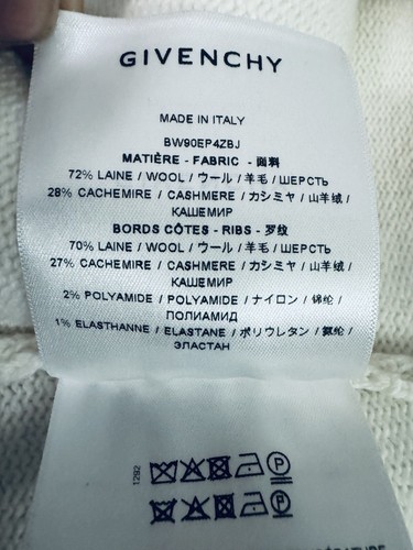 Pre-owned Givenchy $1585  Cold Shoulder Intarsia Wool Cashmere Blend Sweater White Red M