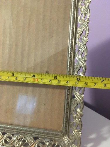 Vintage Metal Filigree Picture Frame 5x7 Photo Tulips