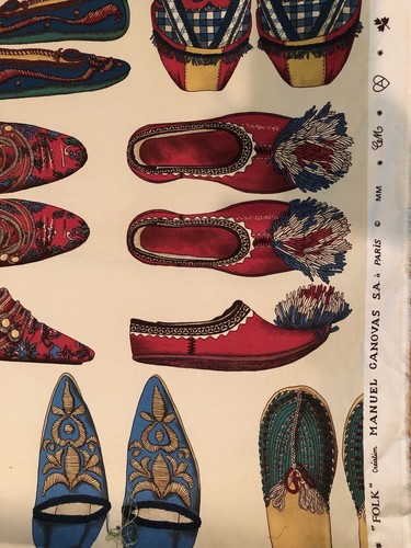 Manuel Canovas Folk Fabric - Shoes Pattern