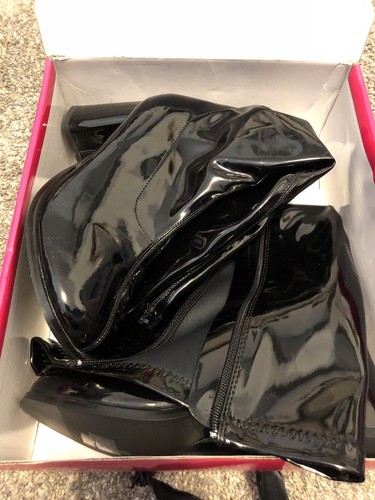 Morris Costumes Patent Leather 60's High Gogo 300X Boot Black 9.