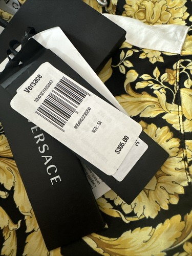 Pre-owned Versace Contrasting Cotton Panels  Shirt In White+blackgold