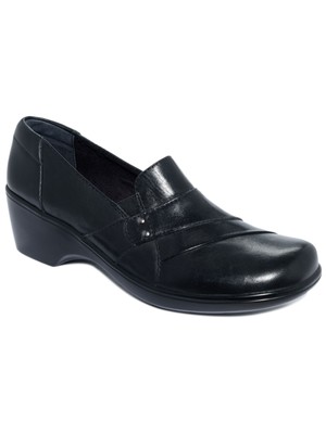 

КОЛЛЕКЦИЯ CLARKS Женские черные кожаные лоферы без шнурков May Marigold 6,5 M, Черный, 26062909