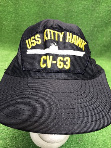 USS KITTY HAWK - CV-63 - VINTAGE - ADJUSTABLE SNAPBACK BALL CAP HAT wow