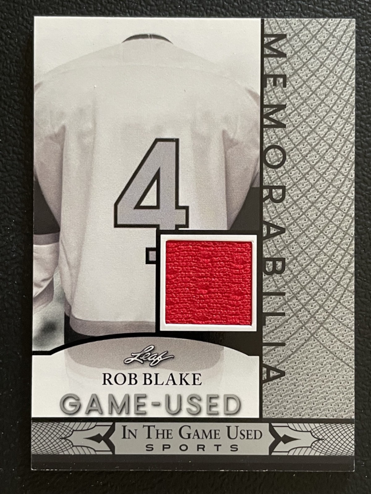 2024 Leaf In The Game Used Memorabilia Silver Rob Blake Jersey