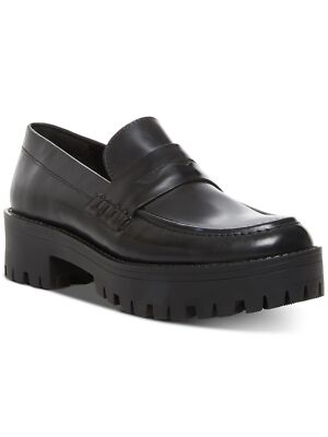 

STEVE MADDEN Женские черные лоферы с круглым вырезом на платформе Beef Roll Penny Keeper 1, Черный, CREW01S1