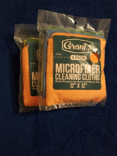 (2)Pks. Of 4 Each.Grant's Microfiber Cleaning Cloth 12x12. Brand New!!