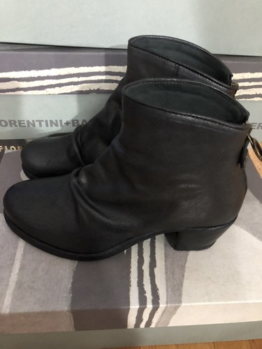 Pre-owned Fiorentini + Baker Bonni Ankle Boot Black Size 37 Leather Brand $475