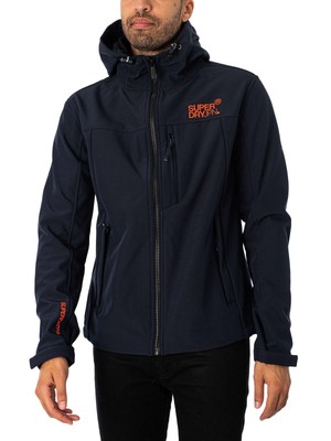 Мужская треккерная куртка Superdry Soft Shell с капюшоном, синяя