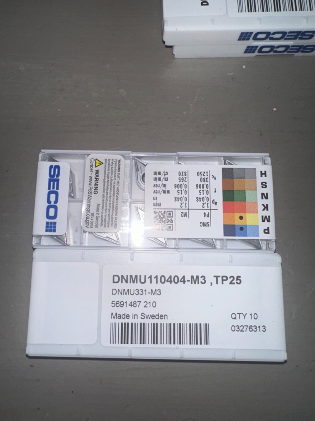SECO CARBIDE INSERTS QUANTITY 10 DNMU110404-M3 TP25