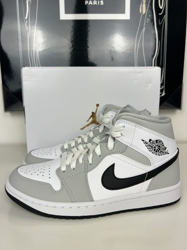 Pre-owned Jordan Wmns Air  1 Mid Grey Fog Bq6472-015 Women's Size 7.5 / Men's Size 6 In White