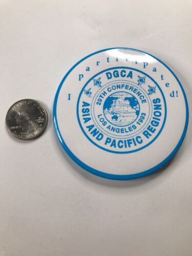 Pin /Button Vintage 3 DGCA Asia And Pacific Regions 29th Confe...