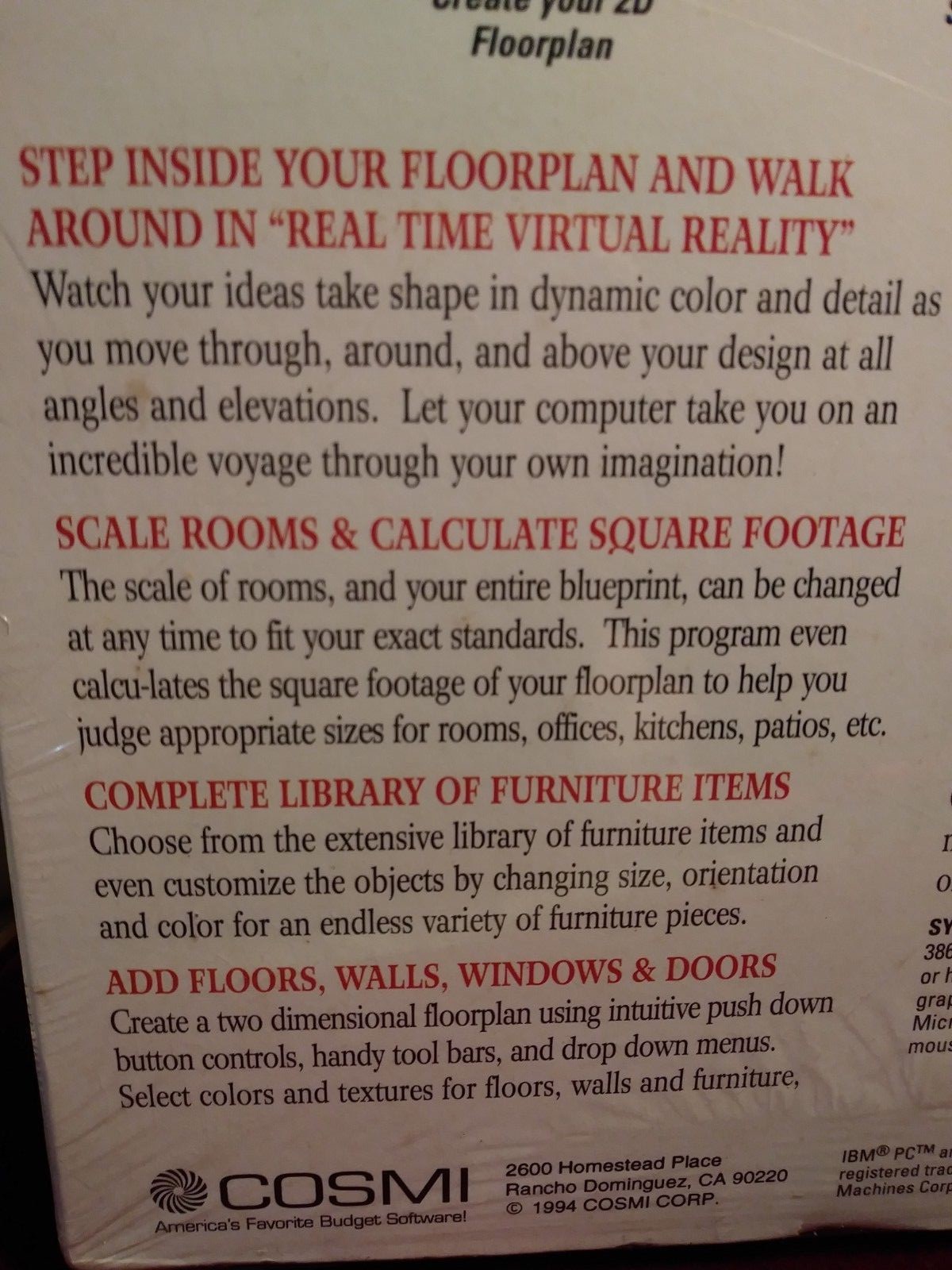 COSMI Swift Platinum 3D Virtual Reality Room Planner For Windows PC