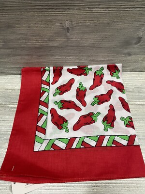 Amazing Danna Bandanna Red Chili Peppers Doo Rag Headwrap Bandanna Biker NWT