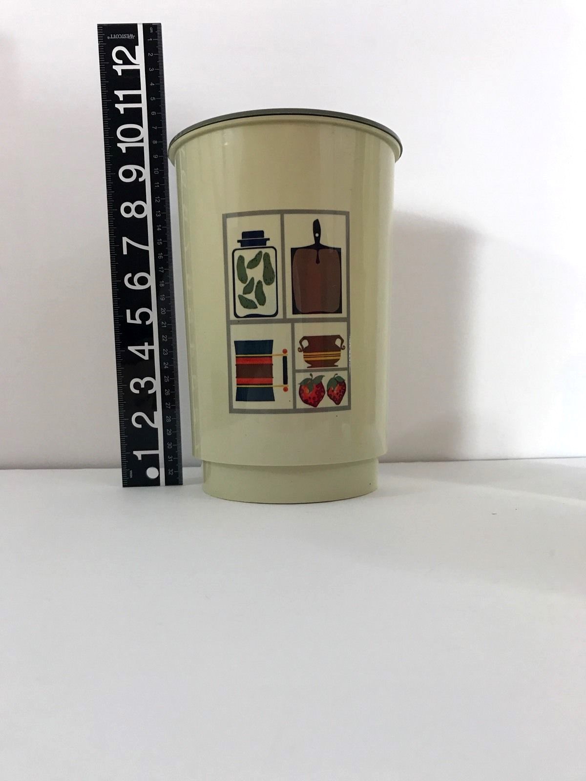 Retro Kitchen Cannisters Mid Century Plastic Nesting Set Ivory Green Vintage