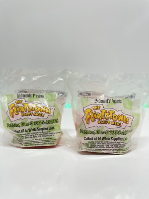 1993 McDonalds Happy Meal Toys The Flintstones - Pebbles, Dino & Toy-S-Aurus X2