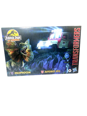 Jurassic Park x Transformers Dilophocon & Autobot JP12 Figures Mash-Up Pack NEW