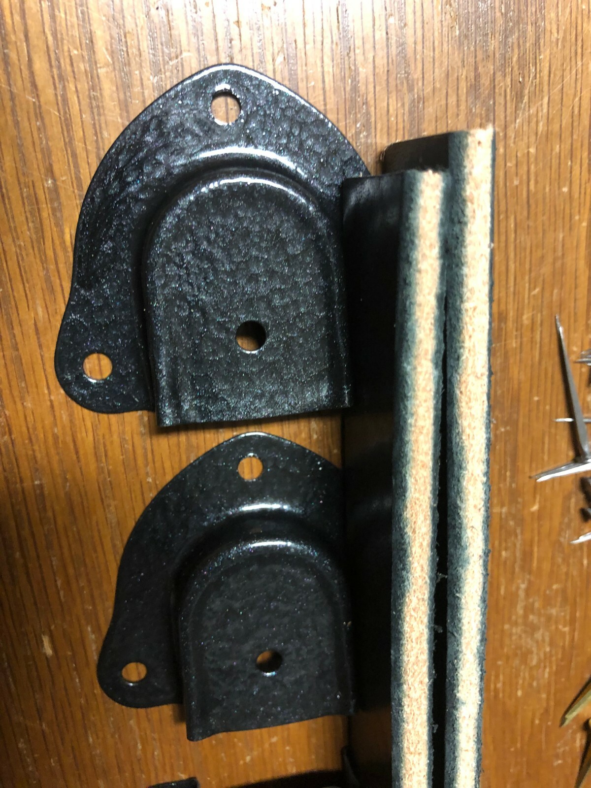 Trunk, Chest & Box--2 Leather Handles 3/16"+ 4-Metal End Caps + Tacks & Nails--K