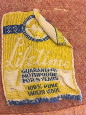 Vintage Wool Pink Stripe Blanket 58 x 81