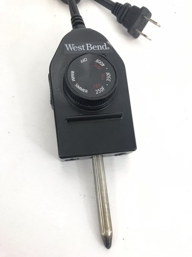 West Bend Electric Skillet Heat Control Power Cord and Probe TP-A Wall Plug