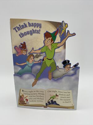Disney Storybook Greeting Card Peter Pan Think Happy Thoughts Tinkerbell All Occ