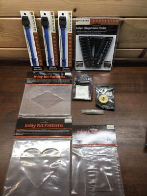 Rockler Woodworking LOT Router Bit, Glue Brushes, Inlay Patterns, Caliper Gauge