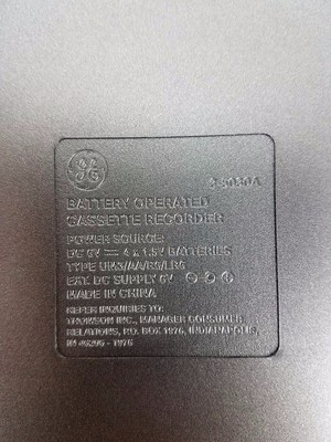 GE General Electric 3-5030A Portable Recorder And Cassette Tape Player