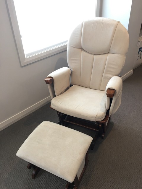 Glider baby breastfeeding/nursing rocking chair with ottoman | Feeding