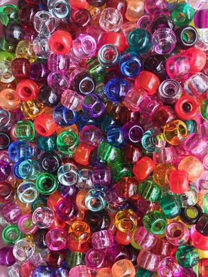 Multi Transparent Colors 9x6mm Pony Beads USA 500PC Jolly Store Crafts