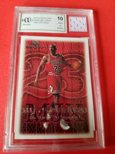 MICHAEL JORDAN JERSEY PIECE & UD MJ EXCLUSIVE 6T CHAMP CARD MICHAEL JORDAN JERSEY PIECE & UD MJ EXCLUSIVE 6T CHAMP CARD