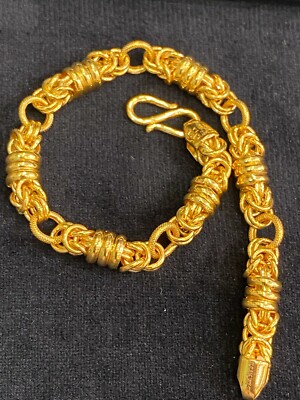 Pre-owned Jisha Stunning Dubai Handmade Unisex Link Bracelet In 916 Stamped 22karat Yellow Gold