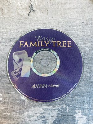 CDROM EASY FAMILY TREE Genealogy Record Data Base Create Edit SIERRA 1998 PC 3.1