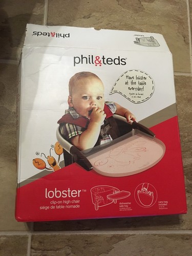 Phil and Teds Lobster Portable High Chair with tray box and manual