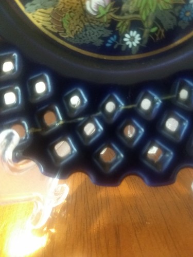 Small Decorative Blue Ceramic Plate With Stand