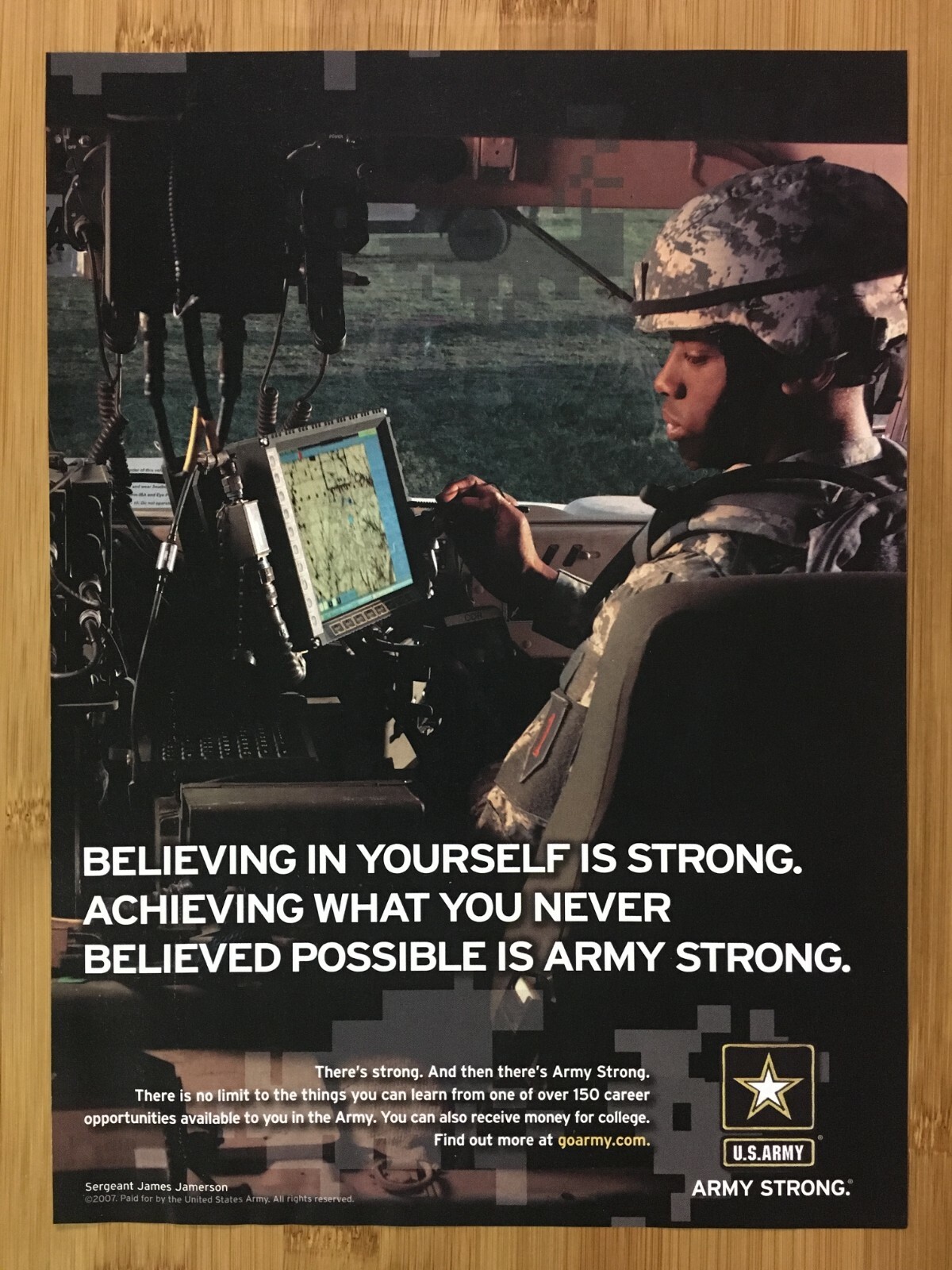 2007 U.S. Army Recruitment Print Ad/Poster Official USA Patriotic 