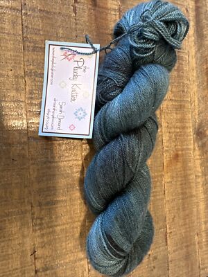 PLUCKY KNITTER Yarn 50% Silk 50% Nylon 700 YARDS HAND DYED Fairmont Twist Green