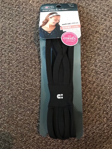 UPC 043194204786 product image for Scunci Everyday & Active Black Fabric Strappy Comfy Headband Headwrap Hair | upcitemdb.com