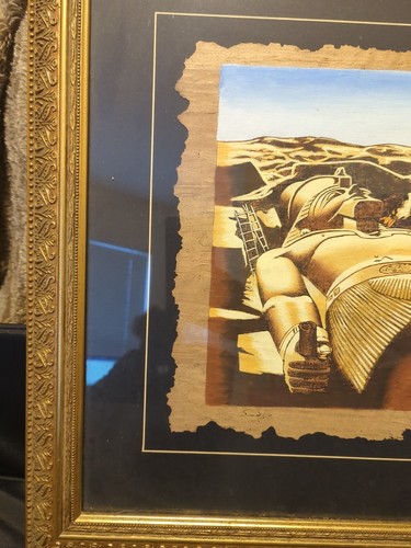 Original painting "Ramsees" wood bark art 