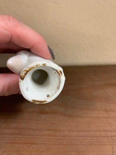 Vintage Germany Half Doll Lady  Red And Blue Flowers