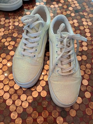 Vans Old Skool Skate Sneaker Gold Glitter Size 7 1/2 Women's 
