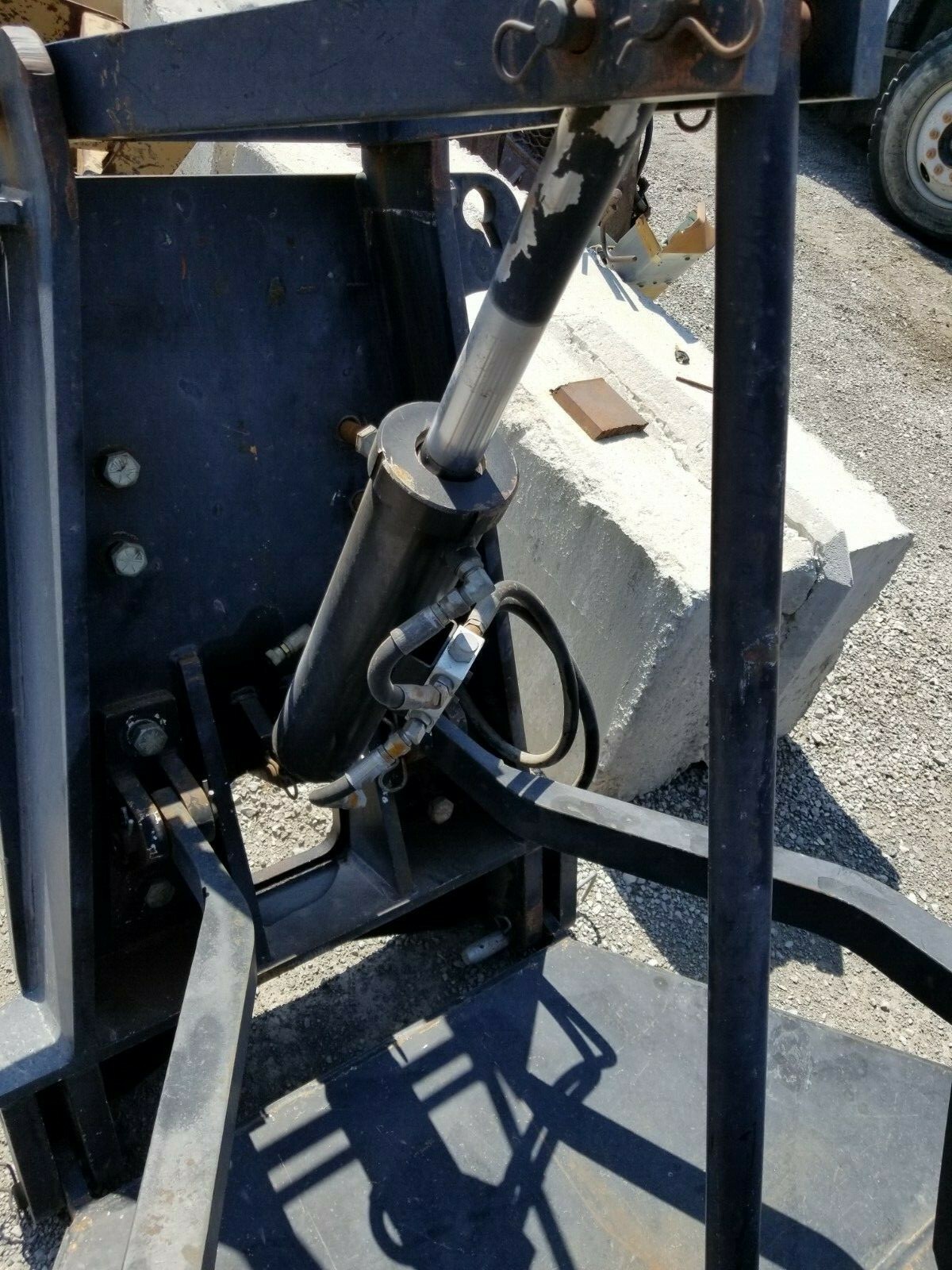 Champion motor grader front lift group with snow plow blade