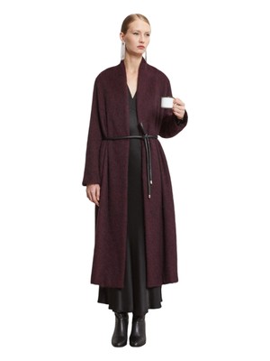 Pre-owned Ottod'ame Woman Cappotto Over Bordeaux 18788 In Red
