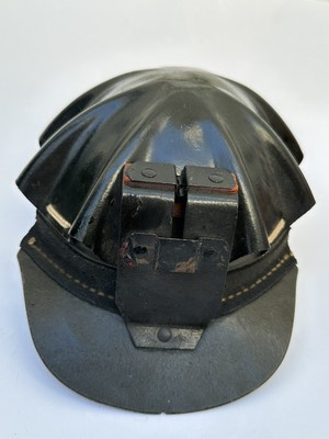ANTIQUE COAL MINERS TURTLE SHELL HAT HELMET Orig Label Cool Cap Fine Example!