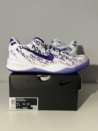 KOBE VIII PROTRO 8.5 ホワイト/パープル Nike Kobe 8 Protro Court Purple Basketball Shoe KB8 Court